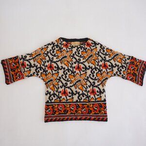 Vintage Catalina Jacquard Knit Sweater Boho Cabincore Eclectic Grandpa 70's XS